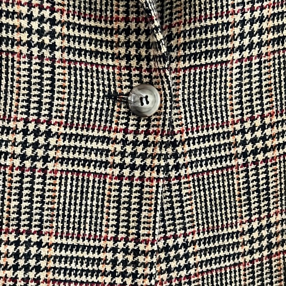 Vintage HARVE BERNARD Wool Plaid Blazer size 6 - Picture 4 of 14
